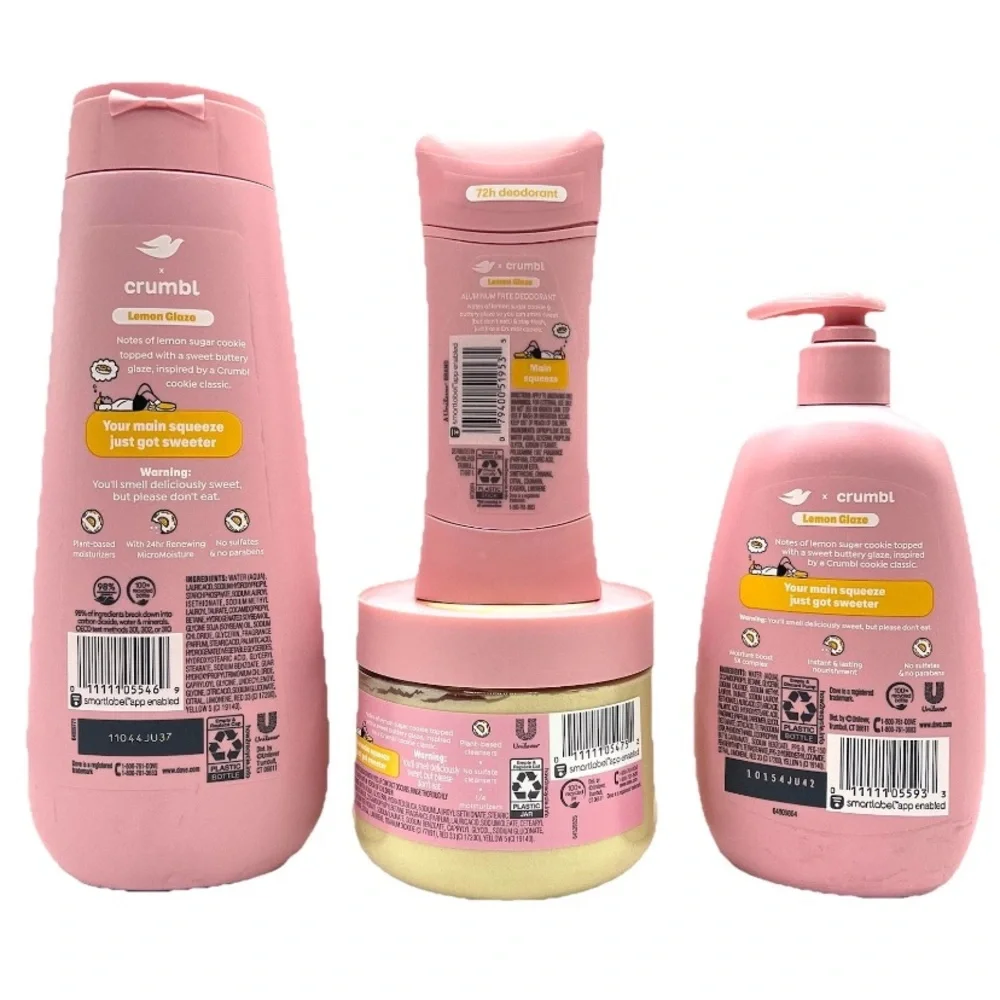 Limited Edition Dove X Crumbl Lemon 🍋 Glaze Complete Set